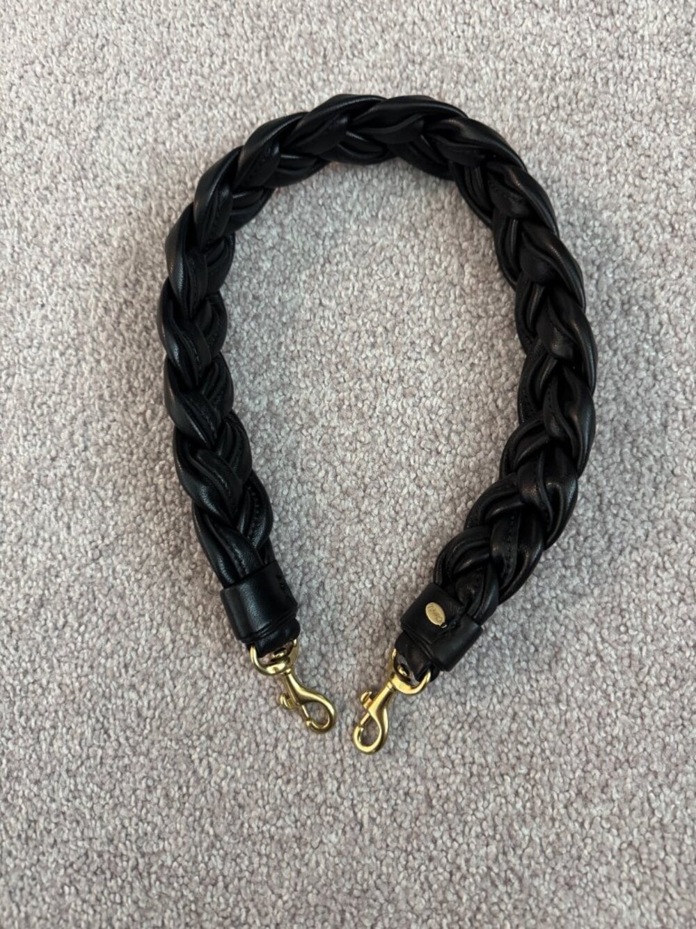 Clare V. Black Braided Lambskin Leather Shoulder Strap | Replacement Bag Strap
